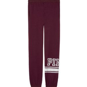 Victoria's Secret Pink Campus Sweat Pants Burgundy NWT